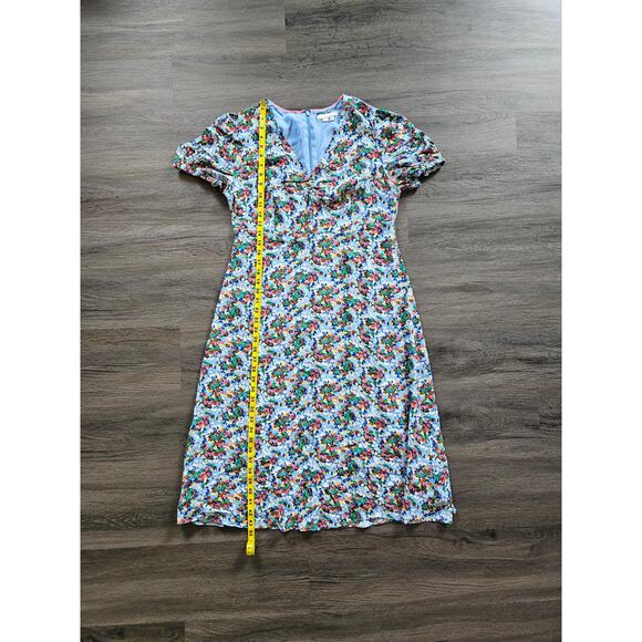 Boden Hazy Blue Ditsy Field Floral Tessa Midi Dress Size 10R - Picture 15 of 16